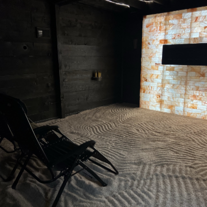 chairs in sand chairs in sand in wellness salt cave