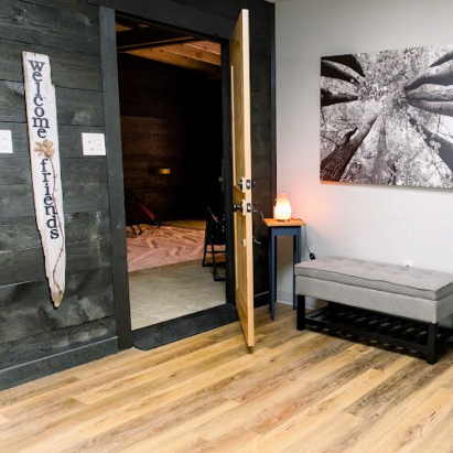 room salt cave room entrance with door open