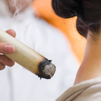 sage Sage burning behind someone neck